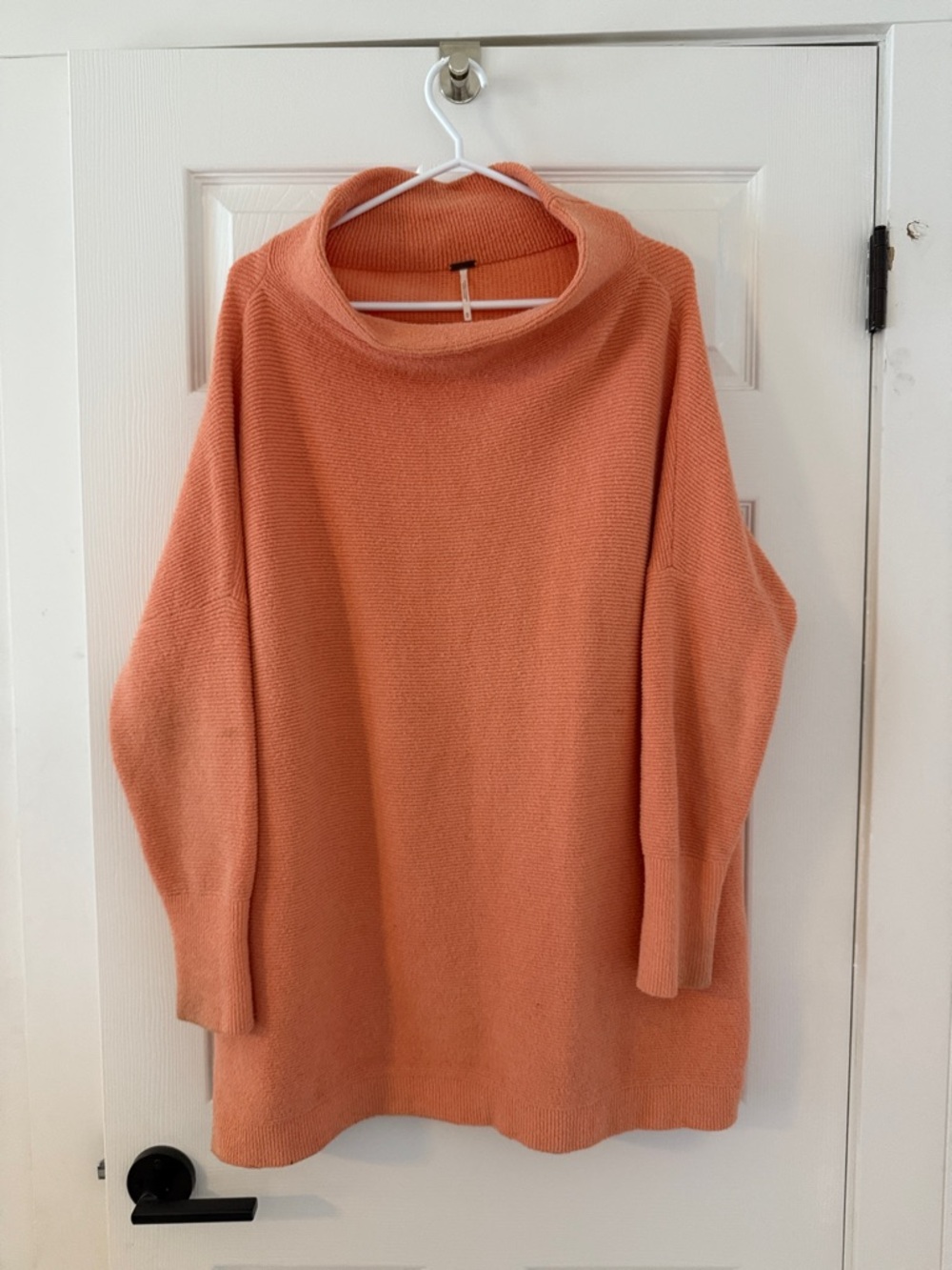 Free People Slouchy Ottoman Tunic Sweater in Coral